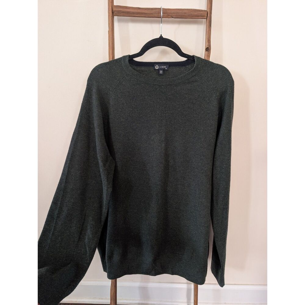 J. Crew men’s XL dark green 100% wool crewneck sweater, XL